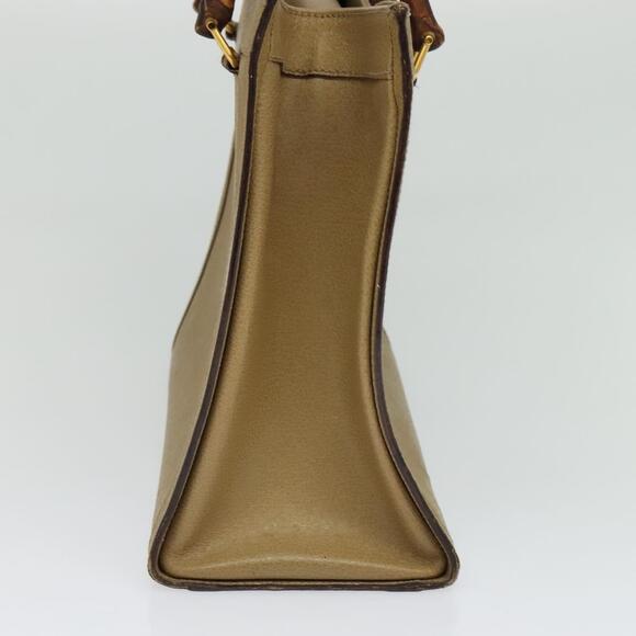 GUCCI Bamboo Hand Bag Leather Beige Gold 002 1186 002 1186 - Picture 5 of 12